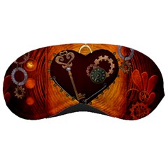 Steampunk, Heart With Gears, Dragonfly And Clocks Sleeping Masks by FantasyWorld7