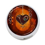 Steampunk, Heart With Gears, Dragonfly And Clocks 4-Port USB Hub (One Side) Front