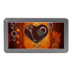 Steampunk, Heart With Gears, Dragonfly And Clocks Memory Card Reader (mini) by FantasyWorld7