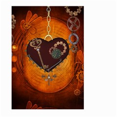 Steampunk, Heart With Gears, Dragonfly And Clocks Large Garden Flag (two Sides) by FantasyWorld7