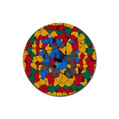 Stained Glass                        Rubber Coaster (round) by LalyLauraFLM