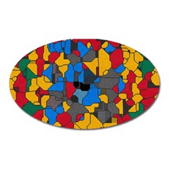 Stained Glass                        Magnet (oval) by LalyLauraFLM