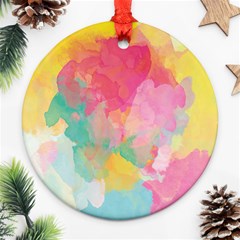 Pastel Watercolors Canvas                        Ornament (round) by LalyLauraFLM