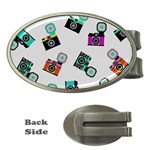 Old cameras pattern                        Money Clip (Oval) Front