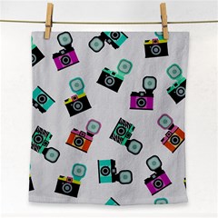 Old Cameras Pattern                        Face Towel by LalyLauraFLM