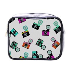 Old Cameras Pattern                        Mini Toiletries Bag (one Side) by LalyLauraFLM