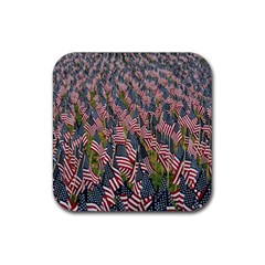 Repetition Retro Wallpaper Stripes Rubber Coaster (square)  by BangZart