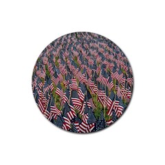 Repetition Retro Wallpaper Stripes Rubber Coaster (round)  by BangZart