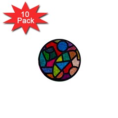 Stained Glass Color Texture Sacra 1  Mini Buttons (10 Pack)  by BangZart