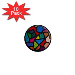 Stained Glass Color Texture Sacra 1  Mini Magnet (10 Pack)  by BangZart