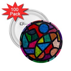 Stained Glass Color Texture Sacra 2 25  Buttons (100 Pack)  by BangZart