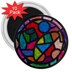 Stained Glass Color Texture Sacra 3  Magnets (10 Pack)  by BangZart