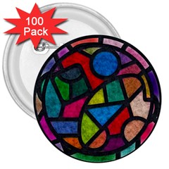 Stained Glass Color Texture Sacra 3  Buttons (100 Pack)  by BangZart