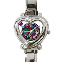 Stained Glass Color Texture Sacra Heart Italian Charm Watch by BangZart