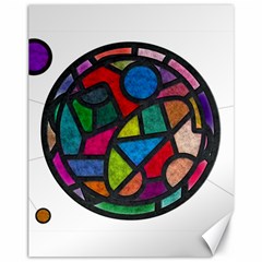 Stained Glass Color Texture Sacra Canvas 11  X 14   by BangZart