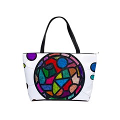 Stained Glass Color Texture Sacra Shoulder Handbags by BangZart