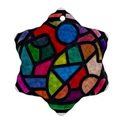 Stained Glass Color Texture Sacra Snowflake Ornament (two Sides) by BangZart