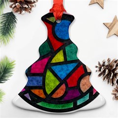 Stained Glass Color Texture Sacra Christmas Tree Ornament (two Sides) by BangZart