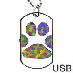 Paw Dog Tag Usb Flash (two Sides) by BangZart