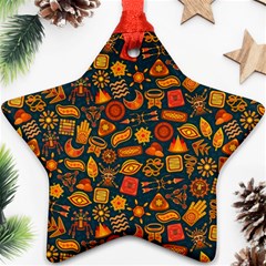 Pattern Background Ethnic Tribal Star Ornament (two Sides) by BangZart