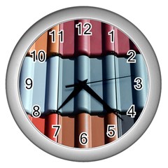 Shingle Roof Shingles Roofing Tile Wall Clocks (silver)  by BangZart