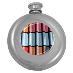 Shingle Roof Shingles Roofing Tile Round Hip Flask (5 Oz) by BangZart