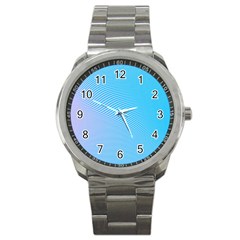 Background Graphics Lines Wave Sport Metal Watch by BangZart