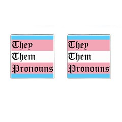 They/them Pronouns Cufflinks (square) by TransPrints