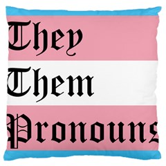 They/them Pronouns Large Cushion Case (one Side) by TransPrints