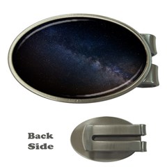 Cosmos Dark Hd Wallpaper Milky Way Money Clips (oval)  by BangZart