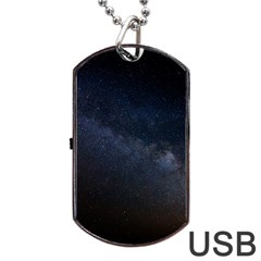 Cosmos Dark Hd Wallpaper Milky Way Dog Tag Usb Flash (two Sides) by BangZart