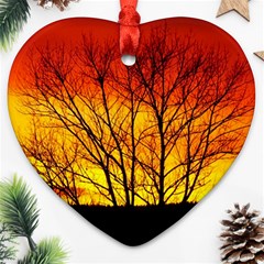 Sunset Abendstimmung Ornament (heart) by BangZart