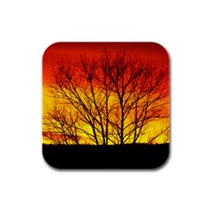 Sunset Abendstimmung Rubber Square Coaster (4 Pack)  by BangZart