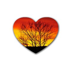 Sunset Abendstimmung Rubber Coaster (heart)  by BangZart