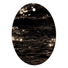 Lake Water Wave Mirroring Texture Oval Ornament (two Sides) by BangZart