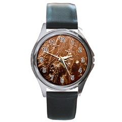 Ice Iced Structure Frozen Frost Round Metal Watch by BangZart