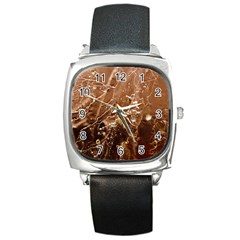 Ice Iced Structure Frozen Frost Square Metal Watch by BangZart