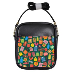 Presents Gifts Background Colorful Girls Sling Bags by BangZart