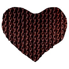 Chain Rusty Links Iron Metal Rust Large 19  Premium Flano Heart Shape Cushions by BangZart