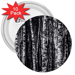 Birch Forest Trees Wood Natural 3  Buttons (10 Pack)  by BangZart