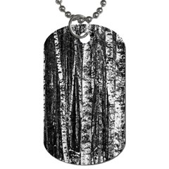 Birch Forest Trees Wood Natural Dog Tag (two Sides) by BangZart