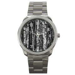 Birch Forest Trees Wood Natural Sport Metal Watch by BangZart