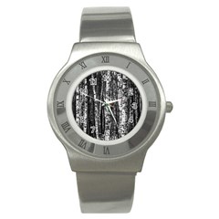 Birch Forest Trees Wood Natural Stainless Steel Watch by BangZart