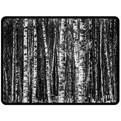 Birch Forest Trees Wood Natural Fleece Blanket (large)  by BangZart