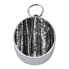 Birch Forest Trees Wood Natural Mini Silver Compasses by BangZart