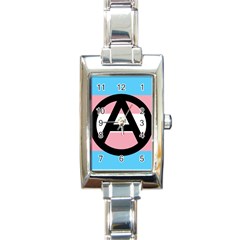 Anarchist Pride Rectangle Italian Charm Watch