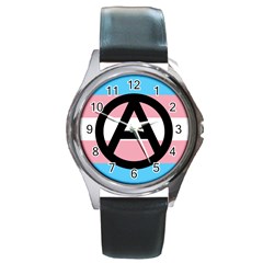 Anarchist Pride Round Metal Watch by TransPrints