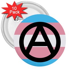 Anarchist Pride 3  Buttons (10 Pack)  by TransPrints