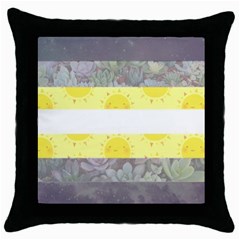 Nonbinary Flag Throw Pillow Case (black) by AnarchistTransPride