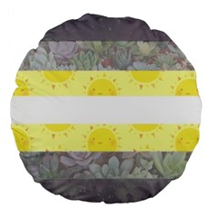 Nonbinary Flag Large 18  Premium Flano Round Cushions